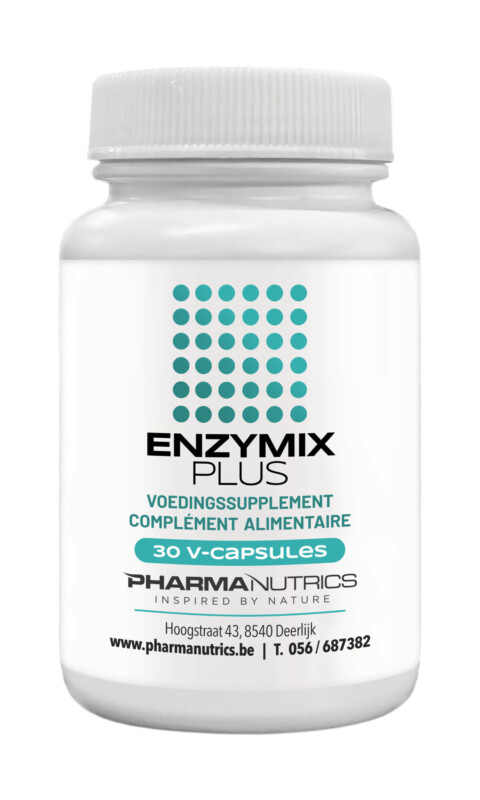 Enzymix Plus 30 V Caps Vertering Enzymen Pancreatine Papaine Bromelaine Lipase Trypsine Digezyme Jpg